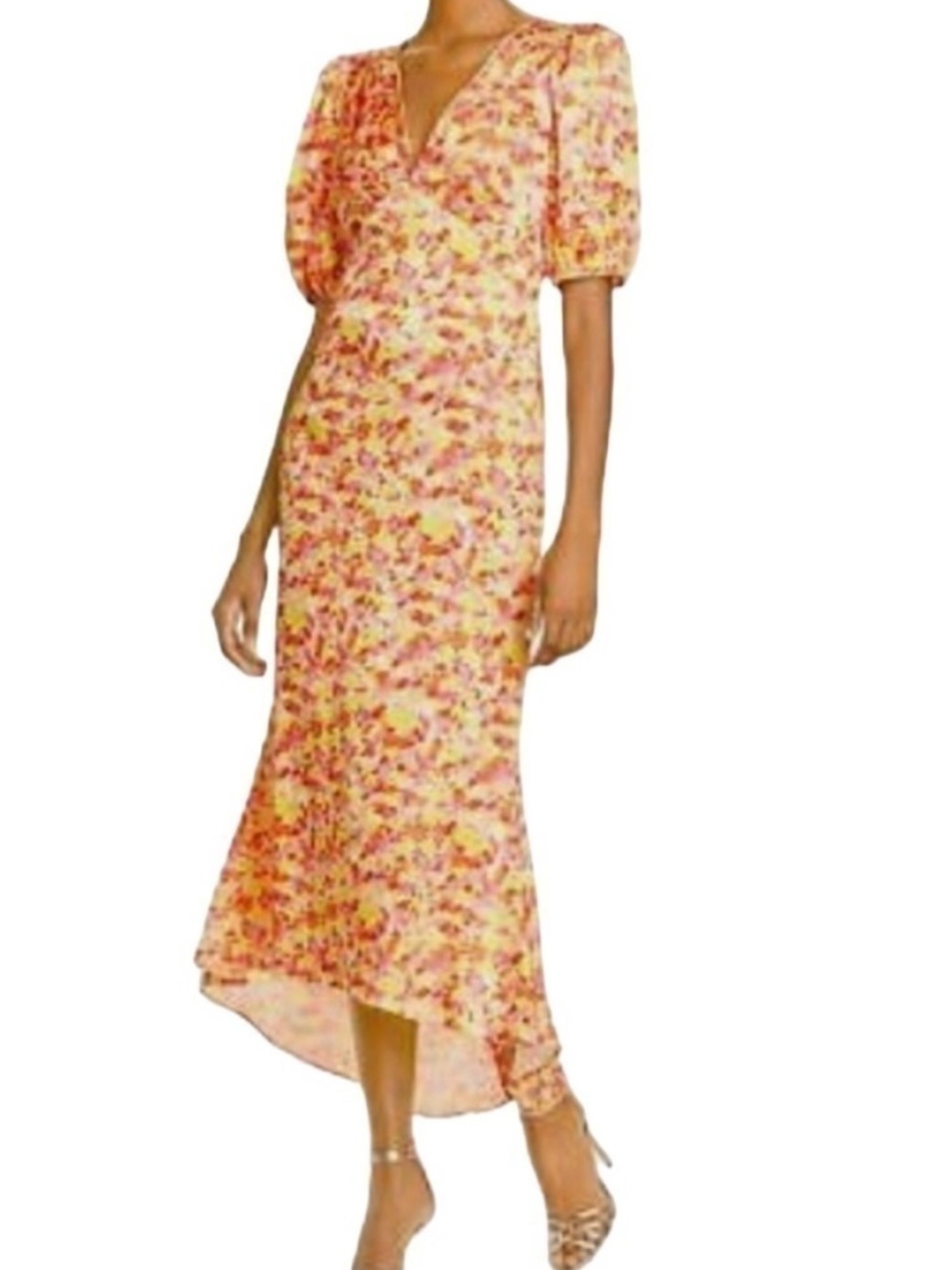 LINI Amalia Yellow Red Multi Maxi Dress Size Large NWT